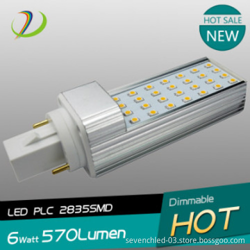 g24 led plc 2-pin with 6W to replace 12w CFL with rotatable